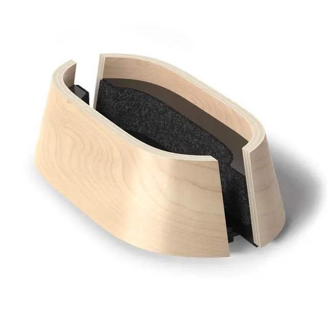 Alt view image 7 of 7 - Vertical Laptop Stand in Maple Wood, Upright Adjustable Holder and Dock, Laptop Vertical Stand Fits MacBook Pro and Other Laptops .5" to 1.5", Clamshell Compatible