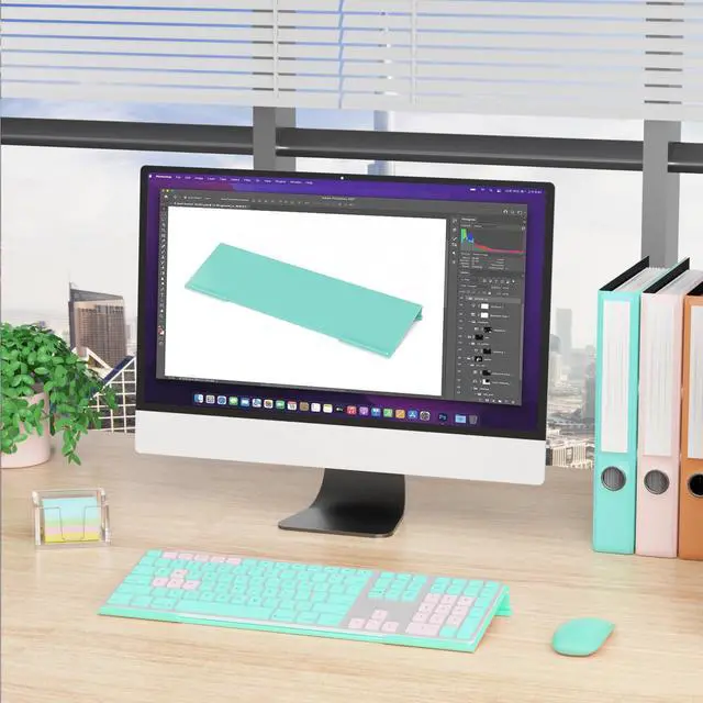 Alt view image 7 of 7 - Computer Keyboard Stand Holder - Ergonomic Acrylic Keyboard Stand for Desktop Comfortable Keyboard Tray Riser with Silicone Anti-Slip Strip for Home School Office Desk Accessory, Green
