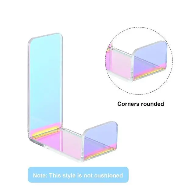 Alt view image 3 of 6 - 4 Pieces Headphone Hanger Headset Stand Holder Adhesive Wall Mount Headphone Hook for Desk Acrylic Gaming Earphones Hanger with Glues for Earphone Controller(Colorful)