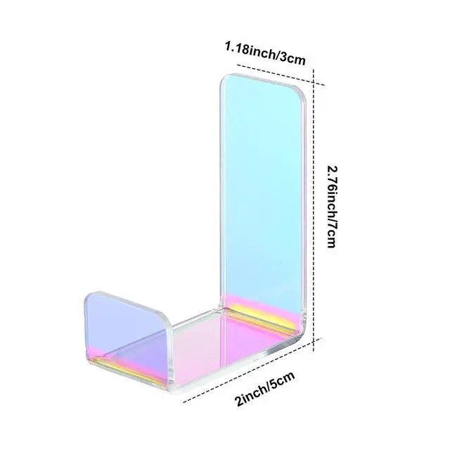 Alt view image 2 of 6 - 4 Pieces Headphone Hanger Headset Stand Holder Adhesive Wall Mount Headphone Hook for Desk Acrylic Gaming Earphones Hanger with Glues for Earphone Controller(Colorful)