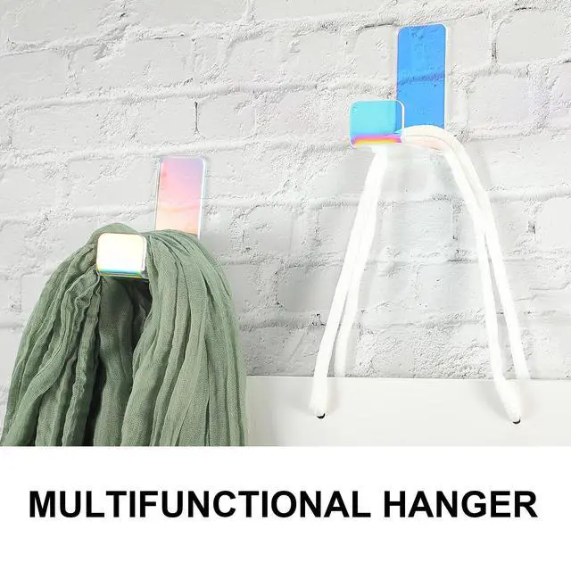 Alt view image 6 of 6 - 4 Pieces Headphone Hanger Headset Stand Holder Adhesive Wall Mount Headphone Hook for Desk Acrylic Gaming Earphones Hanger with Glues for Earphone Controller(Colorful)