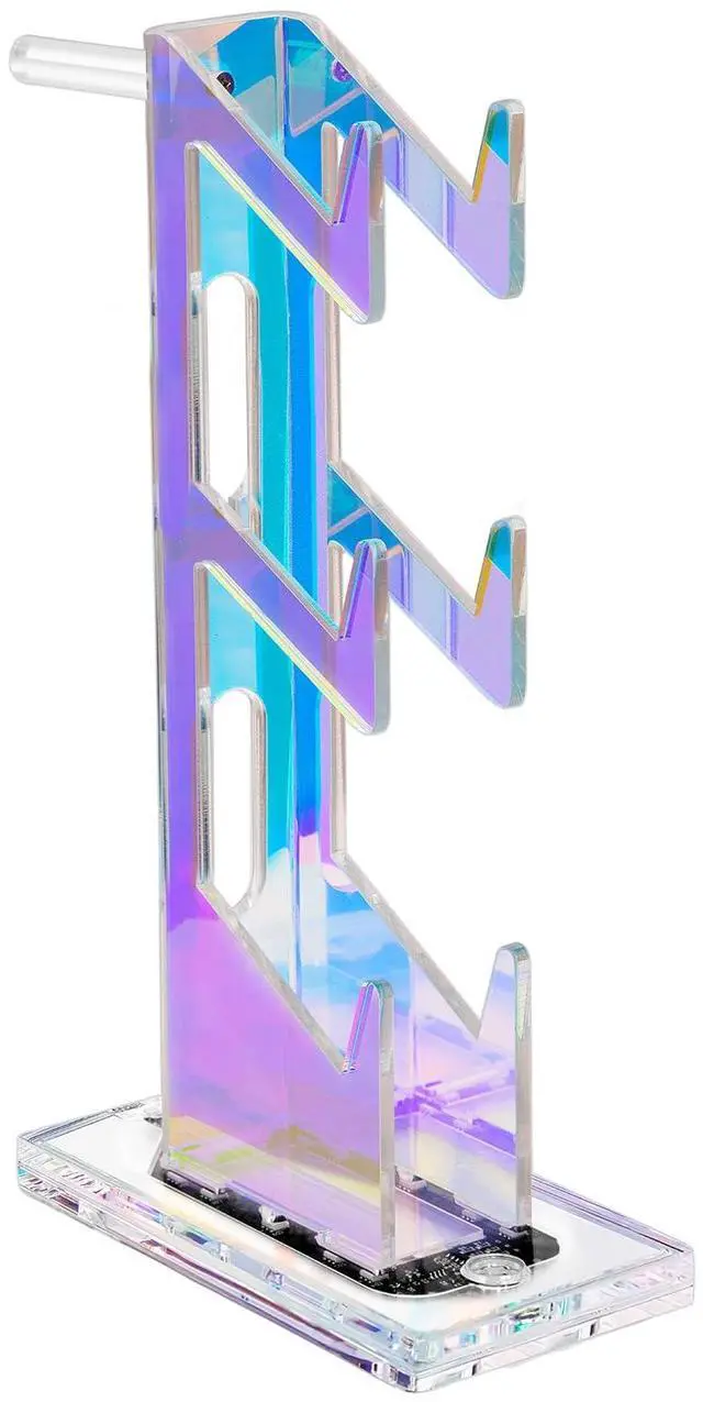 Main image of Game Controller Holder with Light Colorful Acrylic Headphones Stand with 3 Modes 7 Colors USB Charging Port for PS4, PS5, PC Universal Design (3 Tiers with Lights)