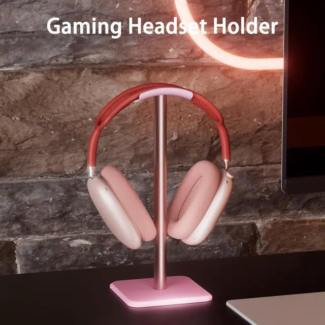 Alt view image 5 of 6 - Headphone Stand - Headset Stand with Aluminum Hanger (Pink)