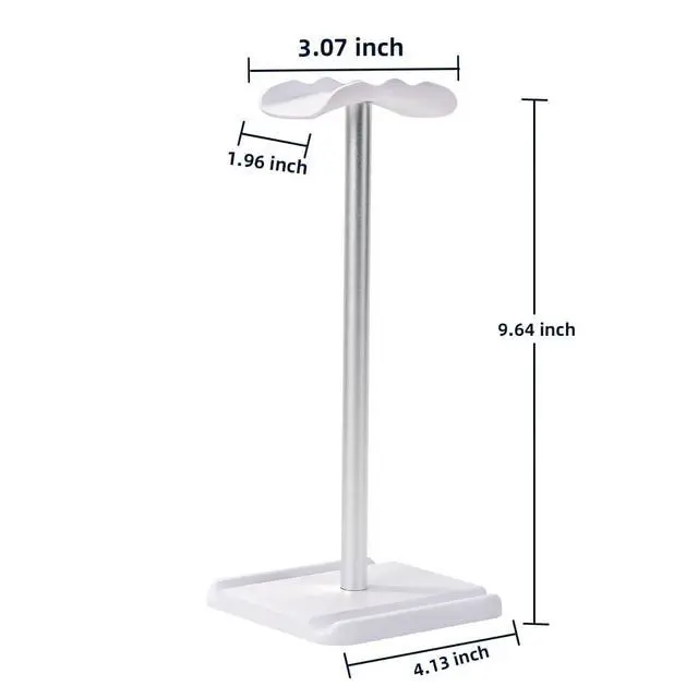 Alt view image 2 of 6 - Headphone Stand, Headset Holder with Phone Holder for Desk Office Gaming, TPU-Padded Headrest, Aluminum Pole, Anti-Slip ABS Base, Universal Earphone Stand, 1 Pack White