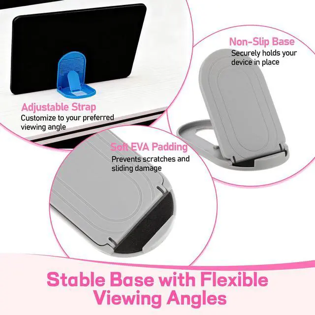 Alt view image 3 of 7 - 6PCS Foldable Phone Stand - Colorful Desk Office Cell Phone Holder, Mobile Tablet Holder for Airplane Headphone, Essential CellPhone Accessories, Portable Versatile Stand for Travel(6 Colors)