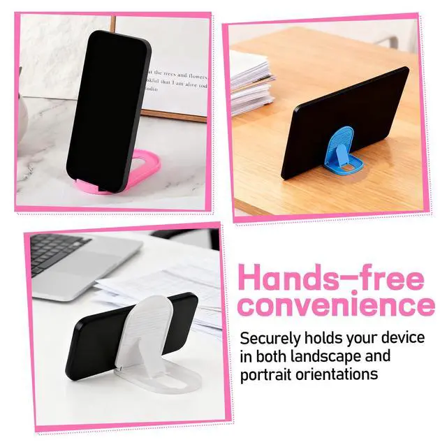 Alt view image 6 of 7 - 6PCS Foldable Phone Stand - Colorful Desk Office Cell Phone Holder, Mobile Tablet Holder for Airplane Headphone, Essential CellPhone Accessories, Portable Versatile Stand for Travel(6 Colors)