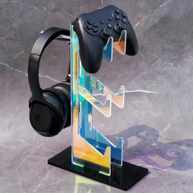 Main image of Controller Holder Headphone Stand 3-Tier Iridescent Acrylic Gaming