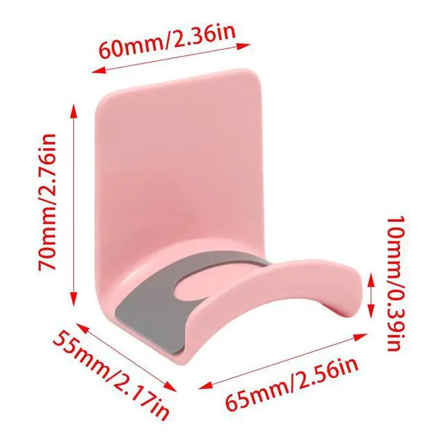 Alt view image 2 of 5 - 1Pcs Pink ABS Plastic Headphone Stand Hanger, Table Wall Mount Headset Holder Hook, Adhesive Earphones Hangers for Desk Headphone Hanger, Most Headphones and Controller