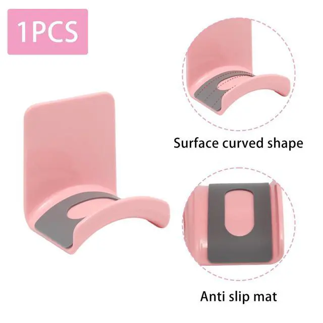 Alt view image 3 of 5 - 1Pcs Pink ABS Plastic Headphone Stand Hanger, Table Wall Mount Headset Holder Hook, Adhesive Earphones Hangers for Desk Headphone Hanger, Most Headphones and Controller