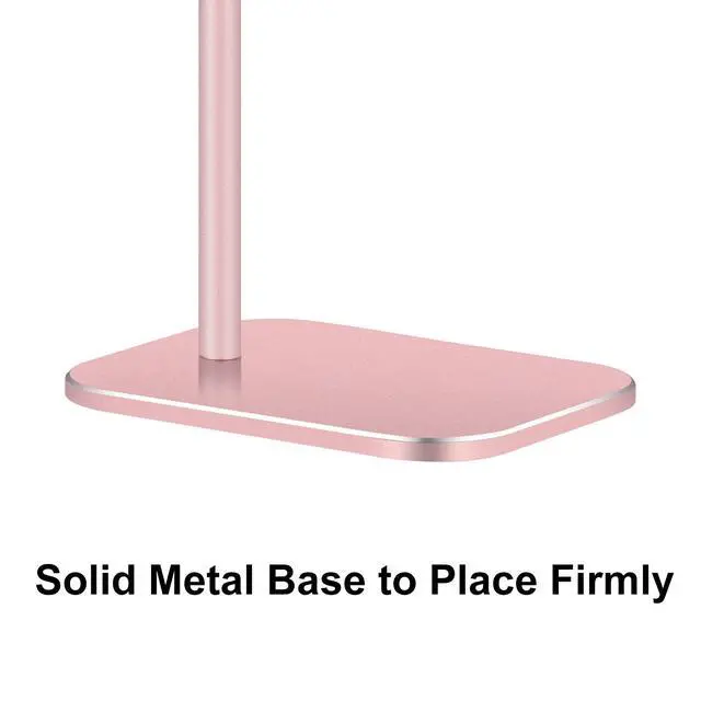 Alt view image 5 of 7 - Headphone Stand Aluminum, Headset Holder with Solid Metal Base for Desk, Compatible with Most Headphones (Rose Gold)