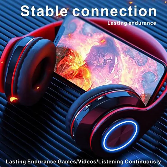 Alt view image 4 of 7 - Wireless Bluetooth Headphones-Colorful Light,Stereo