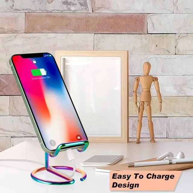 Alt view image 4 of 7 - Cell Phone Stand for Desk, Rainbow Cell Phone Holder Desk Accessories