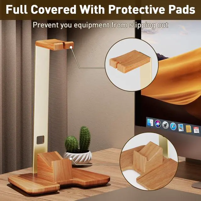 Alt view image 4 of 7 - Controller and Headphone Stand for Desk Gaming Desk Accessories Controller and Headphone Holder Headset Holder Headset Stand