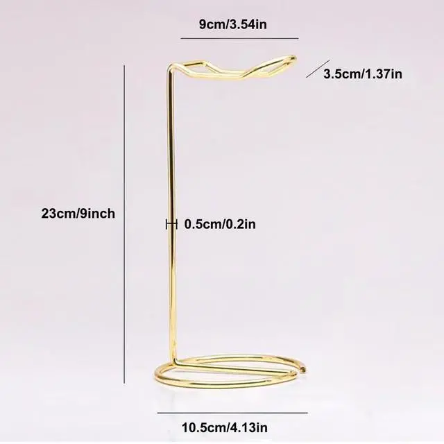 Alt view image 3 of 3 - Metal Headphone Stand Headset Bracket Holder,Iron Earphone Display Rack Hanger for Gaming Room Working Table (Gold)