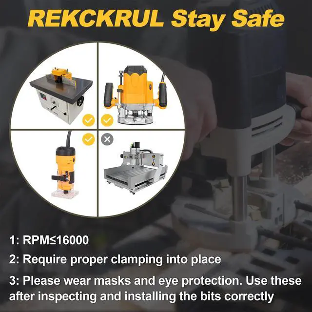 Alt view image 6 of 7 - REKCKRUL 12 Pieces Tungsten Carbide Router Bit Set 1/4 Inch Shank