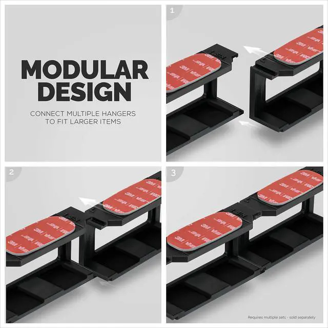 Alt view image 6 of 7 - Screwless 1.5" Wide Horizontal Cable Box Mount, Modem, Router, Mesh, Streaming Media Devices & More | Mount Horizontally Any Device upto 1.5" Wide & 4lb, Strong VHB Adhesive, No Tools by Brainwavz