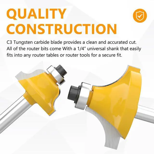 Alt view image 5 of 7 - 24A Pieces Router Bits 1/4 Inch Shank Router Bit Set Tungsten Carbide Tipped Router Bit for Beginners and Professional Woodworkers with Aluminum Alloy Storage Box - Woodworking Tools