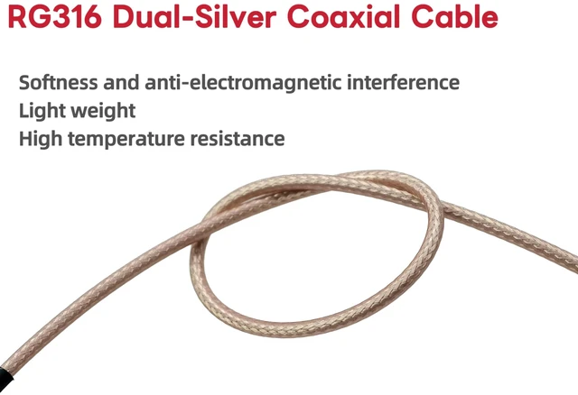 Alt view image 6 of 6 - 2PCS 3 FT BNC Male to Male Cable 50 Ohm, RG316 BNC Coaxial Cable for Antenna Scanners or Handheld Ham Radios