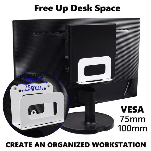 Alt view image 4 of 7 - Adjustable Cable Box Wall Mount Or VESA Mount Behind The Monitor, for Mac mini,Switch,Roku,Mini PC,Routers, DVD Players, Streaming Media Player and More (Thickened Metal)