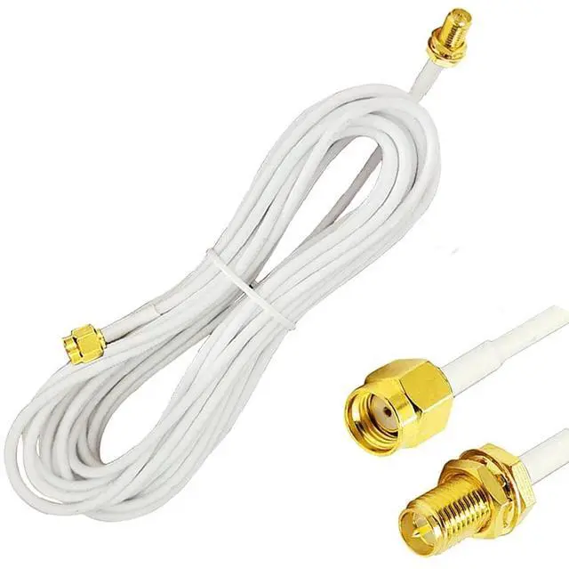 Main image of 10ft RP SMA Coaxial Extension Cable Male to Female Connector for Wireless LAN Router Bridge & Other WiFi External Antenna Equipment White