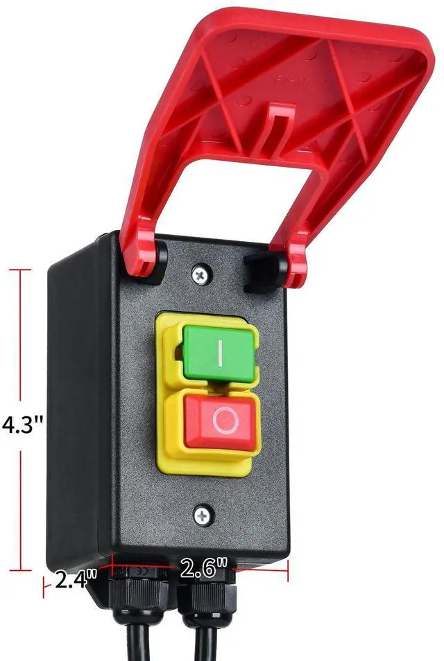 Alt view image 5 of 7 - 110V Single Phase On/Off Switch, Ortis Router Table Switch with Large Stop Sign Paddle Easy Contact for Quick Power Off for Table Saws and Other Electrical Equipment