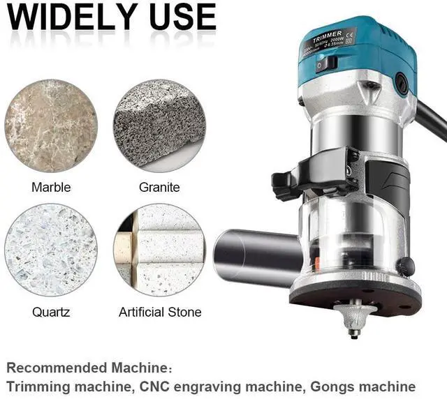 Alt view image 3 of 5 - 1/2 Inch Shank Round-Over Router Bits 10MM Radius Corner Rounding Edge-Forming Marble Granite Quartz Stone Grinding Bits
