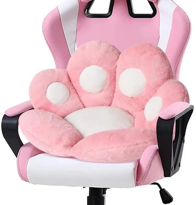 Main image of Cat Paw Cushion Kawaii Chair Cushions 27.5 x 23.6 inch Cute Stuff Seat Pad Comfy Lazy Sofa Office Floor Pillow for Gaming Chairs Room Decor Pink