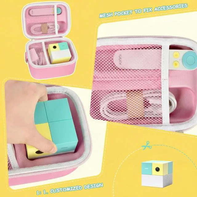 Alt view image 4 of 7 - Case Compatible with Nex Playground Active Play System, Video Game Console Storage Holder Bag with Custom Slots for Device, HDMI Power Cord, Remote Control and Accessories-Pink(Box Only)