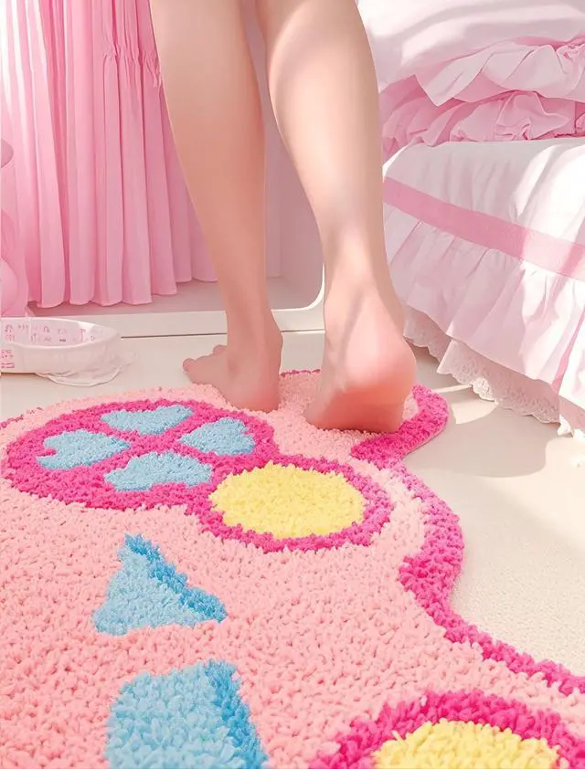 Alt view image 7 of 7 - Cute Pink Kawaii Gaming Gamer Rugs Carpet for Bedroom Aesthetic, Cutecore Gamer Girl Dorm Room Bedroom Decor Aesthetic for Teen Girls