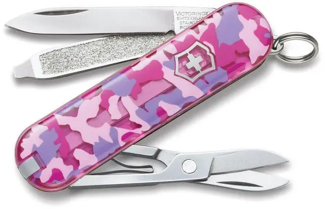 Main image of Classic SD Swiss Army Knife, 7 Functions, Pink Camouflage