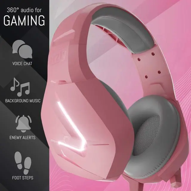 Alt view image 2 of 7 - Gaming Headset (Pink) for PC and Gaming Consoles PS5, PS4, Xbox Series X | S, Xbox ONE, Nintendo Switch & Google Stadia Stereo Sound with Noise Cancelling mic - Hornet RXH-20 Nakuru Edition