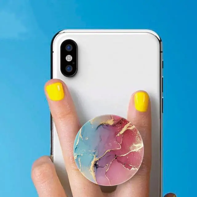 Alt view image 2 of 7 - 4 Pack Phone Grip,Cell Phone Holder for Smartphone,Finger Expanding Kickstand Stand - Rose Gold Marble Pink Purple Black