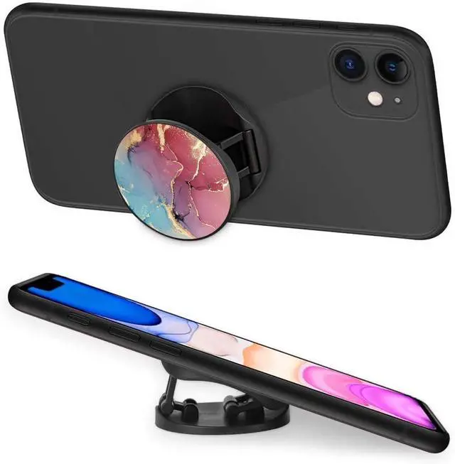 Alt view image 4 of 7 - 4 Pack Phone Grip,Cell Phone Holder for Smartphone,Finger Expanding Kickstand Stand - Rose Gold Marble Pink Purple Black