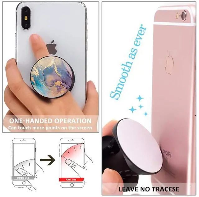 Alt view image 5 of 7 - 4 Pack Phone Grip,Cell Phone Holder for Smartphone,Finger Expanding Kickstand Stand - Rose Gold Marble Pink Purple Black