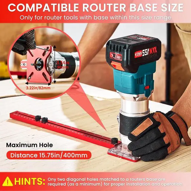 Alt view image 2 of 7 - 4 in 1 Router Milling Groove Bracket,Aluminum Alloy Router Circle Cutting Jig,Router Guide for Cutting Circles,Multifunctional Adjustable Router Jig Tool for Woodworking