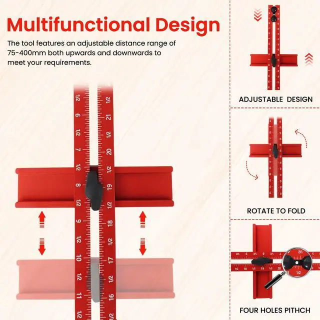 Alt view image 4 of 7 - 4 in 1 Router Milling Groove Bracket,Aluminum Alloy Router Circle Cutting Jig,Router Guide for Cutting Circles,Multifunctional Adjustable Router Jig Tool for Woodworking