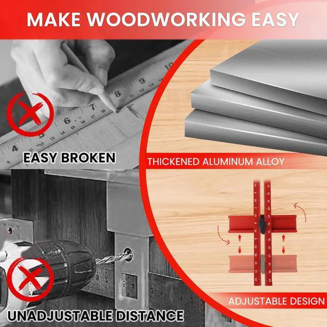 Alt view image 6 of 7 - 4 in 1 Router Milling Groove Bracket,Aluminum Alloy Router Circle Cutting Jig,Router Guide for Cutting Circles,Multifunctional Adjustable Router Jig Tool for Woodworking