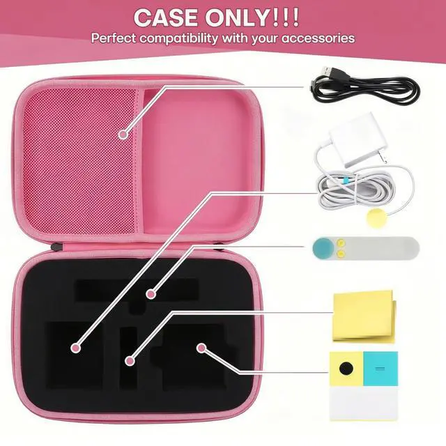 Alt view image 2 of 7 - Travel Storage Case Compatible with Nex Playground Game System, Custom Foam Tray Holds Active Game Console, HDMI & Power Cord, Remote, Camera Privacy Cover (Pink)