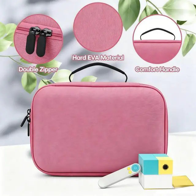 Alt view image 4 of 7 - Travel Storage Case Compatible with Nex Playground Game System, Custom Foam Tray Holds Active Game Console, HDMI & Power Cord, Remote, Camera Privacy Cover (Pink)