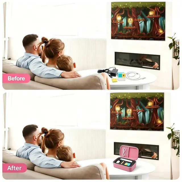 Alt view image 3 of 7 - Travel Storage Case Compatible with Nex Playground Game System, Custom Foam Tray Holds Active Game Console, HDMI & Power Cord, Remote, Camera Privacy Cover (Pink)