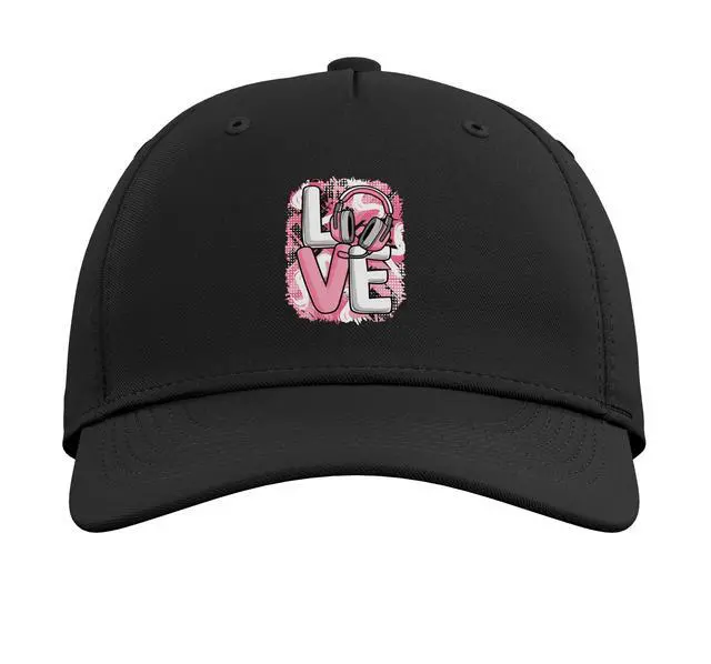 Alt view image 2 of 5 - Love Gaming Cute Gamer Pink Video Games Women Girls Adjustable Printed Baseball Hat, Black