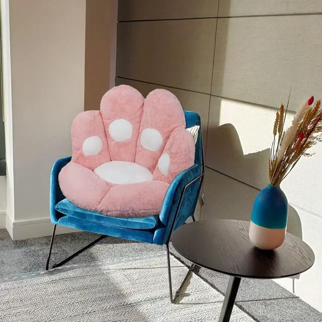 Alt view image 5 of 6 - Cat Paw Cushion for Computer and Gaming Chairs 27.6"x31.5" Pink