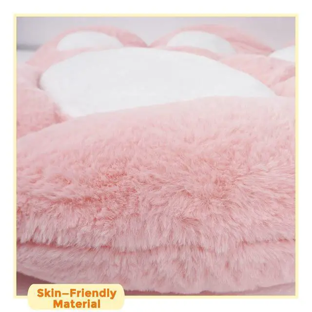 Alt view image 6 of 6 - Cat Paw Cushion for Computer and Gaming Chairs 27.6"x31.5" Pink