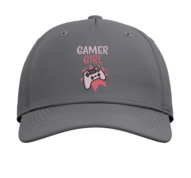 Alt view image 2 of 5 - Gamer Girl Pink Game Controller Cute Video Gaming Women Kids Adjustable Printed Baseball Hat, Slate Grey