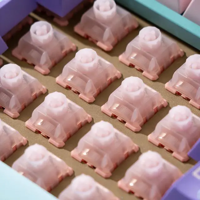 Alt view image 4 of 7 - WS BigLucky Keyboard Switches, Mechanical Clicky Switches 5 Pins Pre Lubed Key Switch for MX Mechanical Keyboard 35Pcs (Pink)