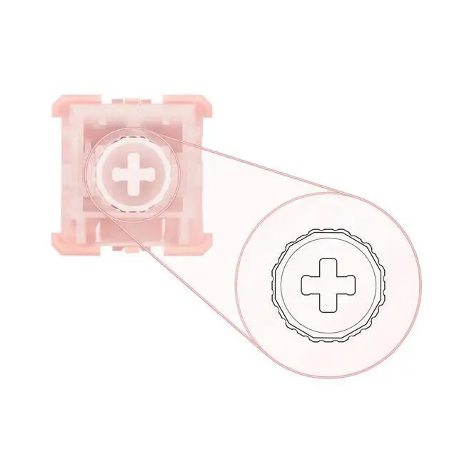 Alt view image 5 of 7 - WS BigLucky Keyboard Switches, Mechanical Clicky Switches 5 Pins Pre Lubed Key Switch for MX Mechanical Keyboard 35Pcs (Pink)