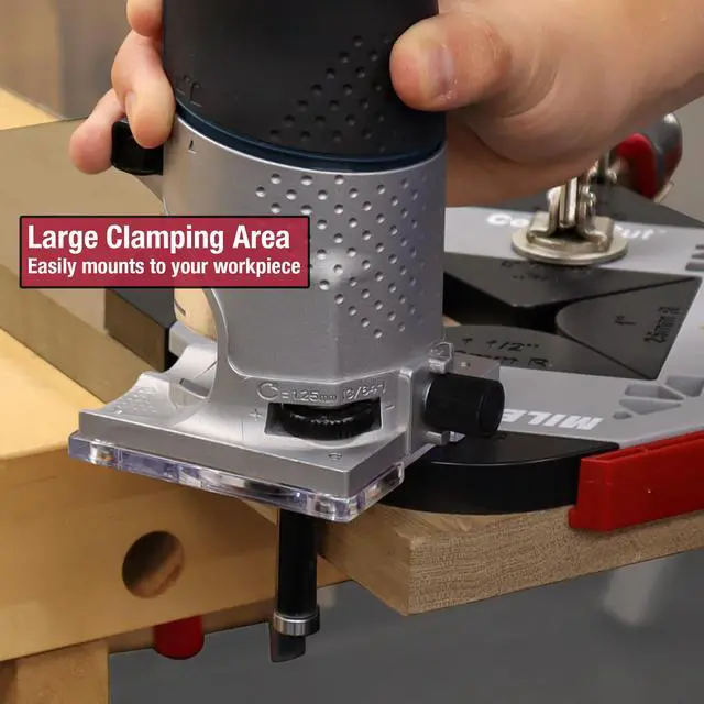 Alt view image 5 of 7 - 1232 Corner Cut - Woodworking Corner Radius and Chamfer Router Jig Use with Handheld Router or Router Table 8 Profiles with Built-In Storage. Double Bearing ½ Router Bit Included.