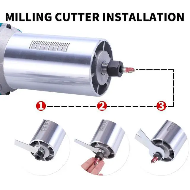 Alt view image 3 of 7 - Wood Router,Router Tool Wood Trimmer Router Electric Hand Trimmer Laminate Milling Engraving Hand Machine Joiner Tool Electric for Slotting Trimming Carving 110V 800W 30000R/MIN(Blue)