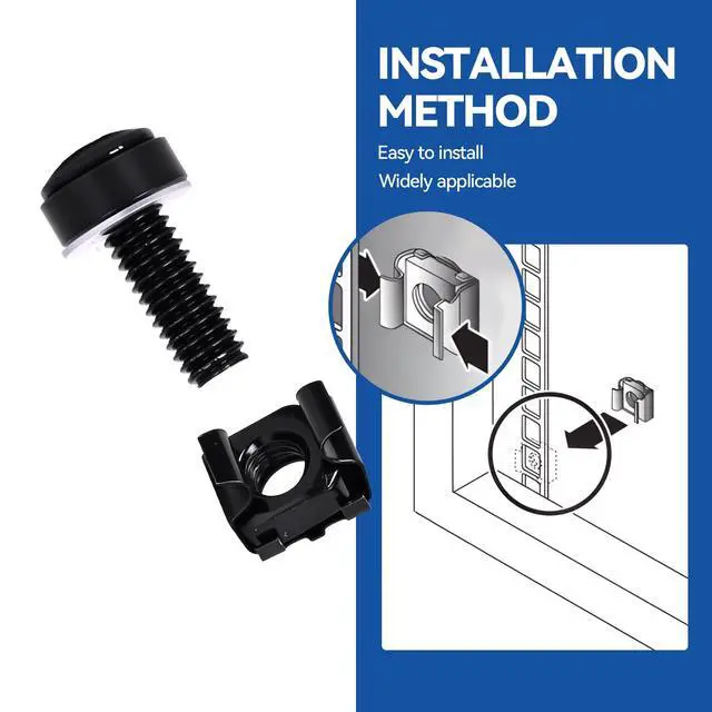 Alt view image 4 of 7 - 120-Pack M6 x 20mm Rack Mount Screws and Cage Nuts for Server RacksRouters&Audio Equipment Cabinets Wall Server Network Enclosure Mount Screws