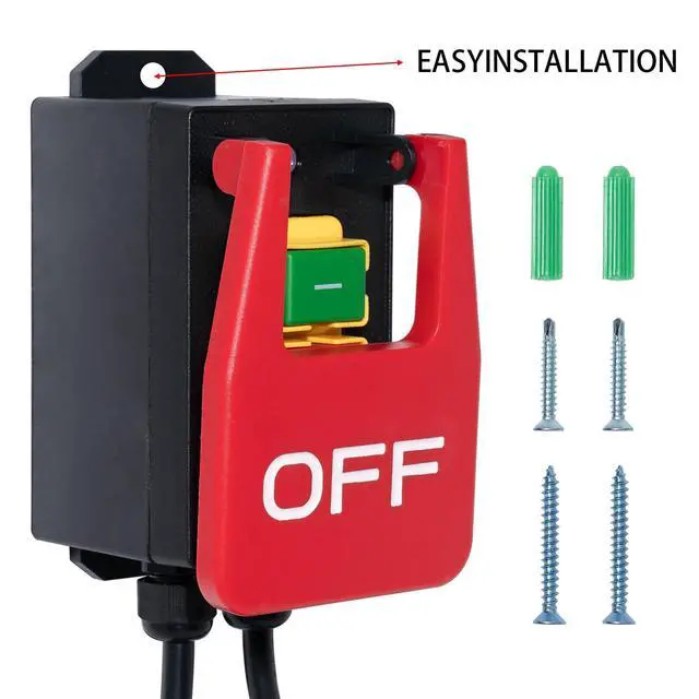 Alt view image 5 of 7 - 110V 16A Table Saw Paddle Switch with Emergency Stop, Heavy Duty Router Table Switch and Safety Power Tool Switch for Drill Presses, Woodworking Equipment, Plug-in Design with 5.5ft Cord